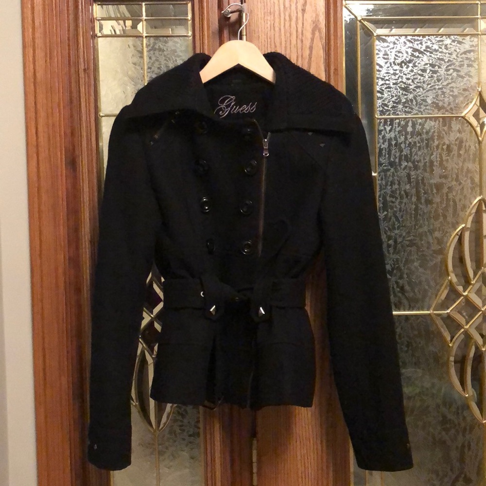 Black mini coat by Guess
